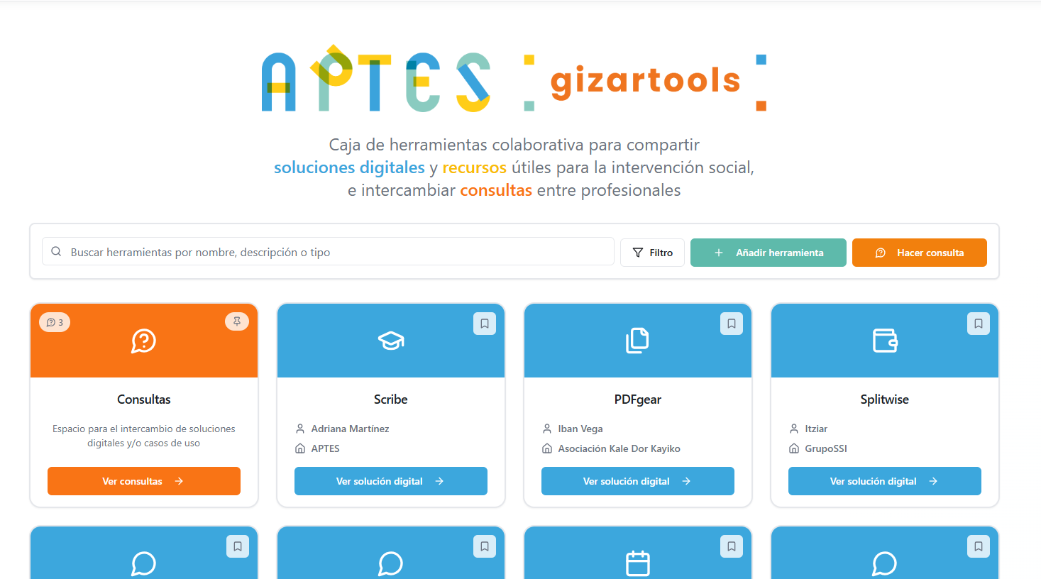GizarTools: Gizarte-esku hartzerako elkarlaneko tresna-kutxa digitala